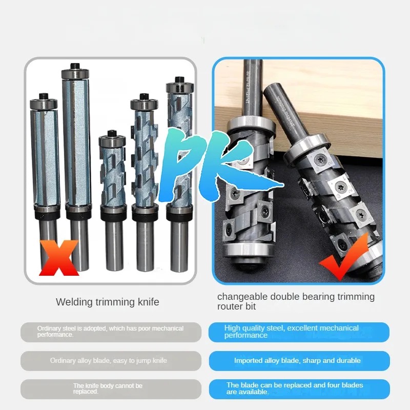 Broca de roteador com acabamento nivelado em espiral de rolamento duplo CNC