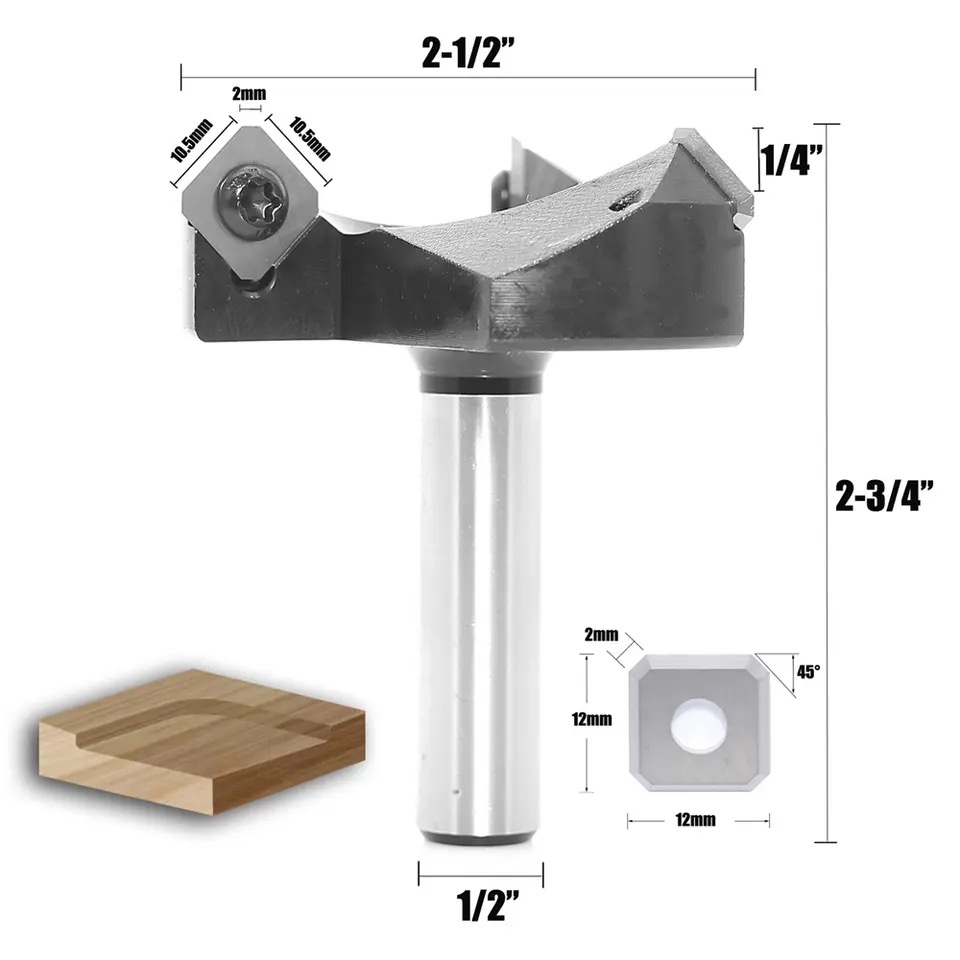 Broca de roteador de aplainamento de carboneto Brocas de roteador de superfície CNC